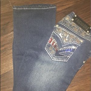 Never worn jeans. Red white and blue